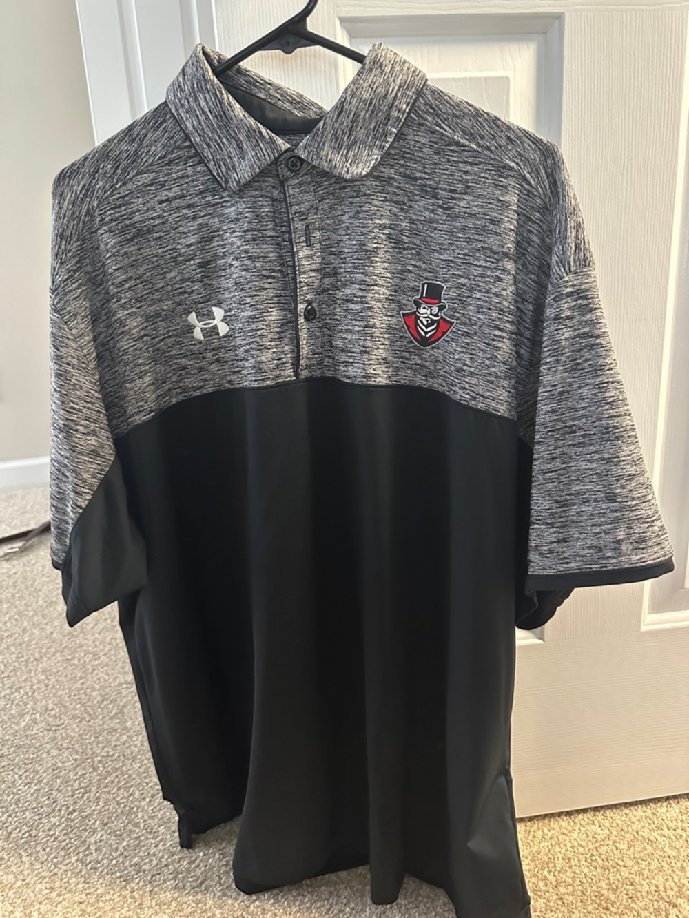Under Armour Men’s Black & Heather Gray Short-Sleeve Polo - Austin Peay